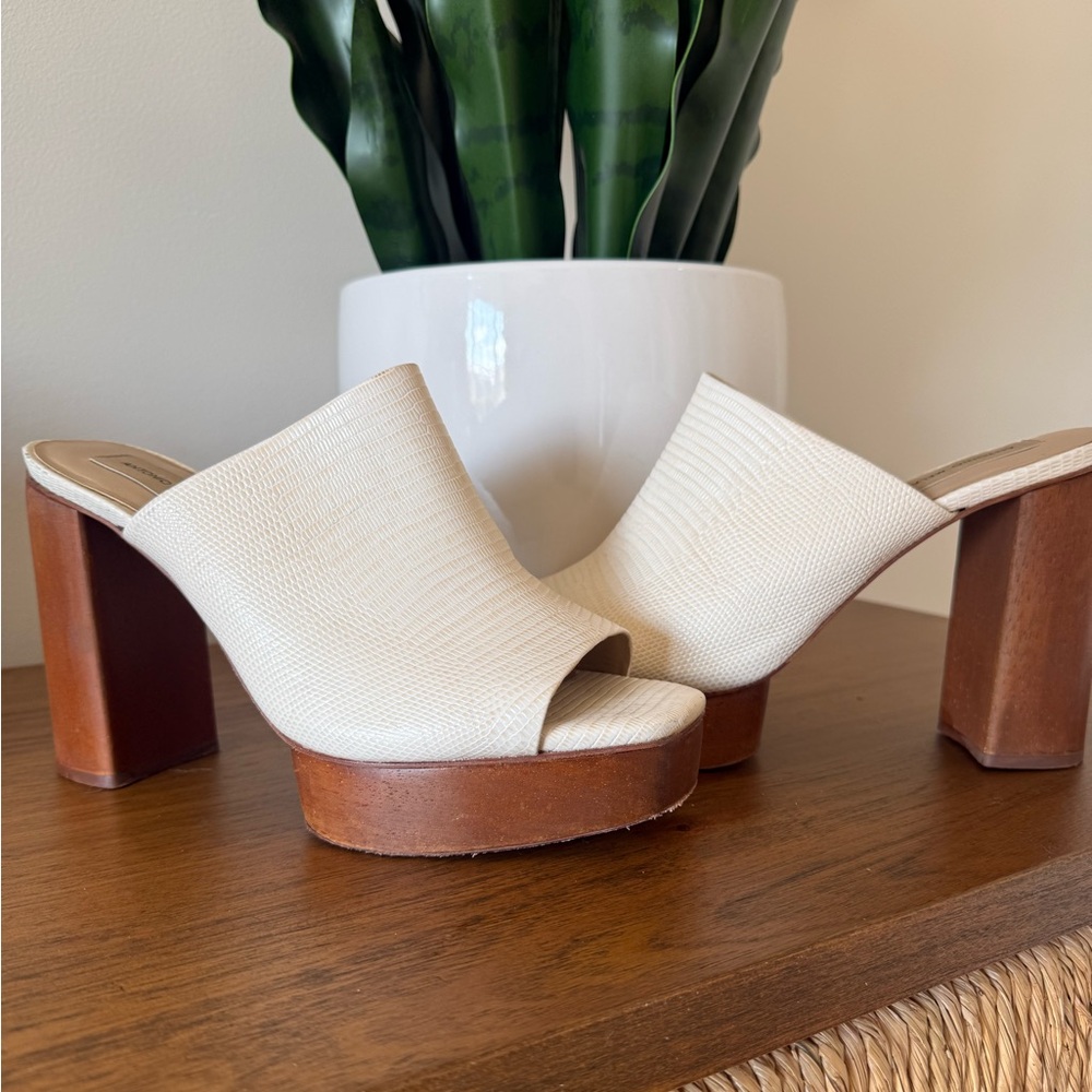 Antonio Melani Sarayyaa Open Toe Platform Mule Heels Women’s Size 9.5